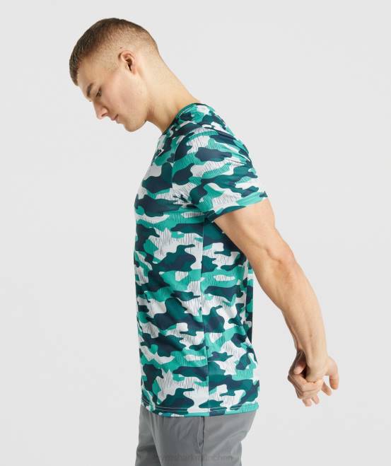 blaugrüner Druck Kleidung Gymshark Männer Ankunfts-T-Shirt 04P8686
