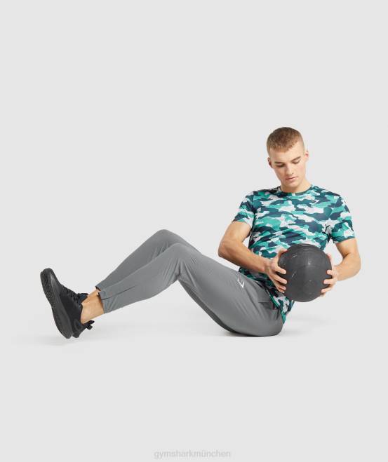 blaugrüner Druck Kleidung Gymshark Männer Ankunfts-T-Shirt 04P8686