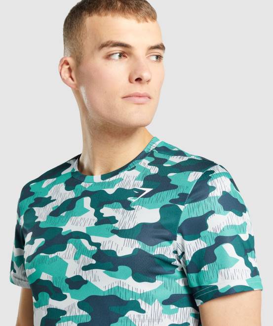 blaugrüner Druck Kleidung Gymshark Männer Ankunfts-T-Shirt 04P8686
