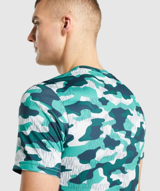 blaugrüner Druck Kleidung Gymshark Männer Ankunfts-T-Shirt 04P8686