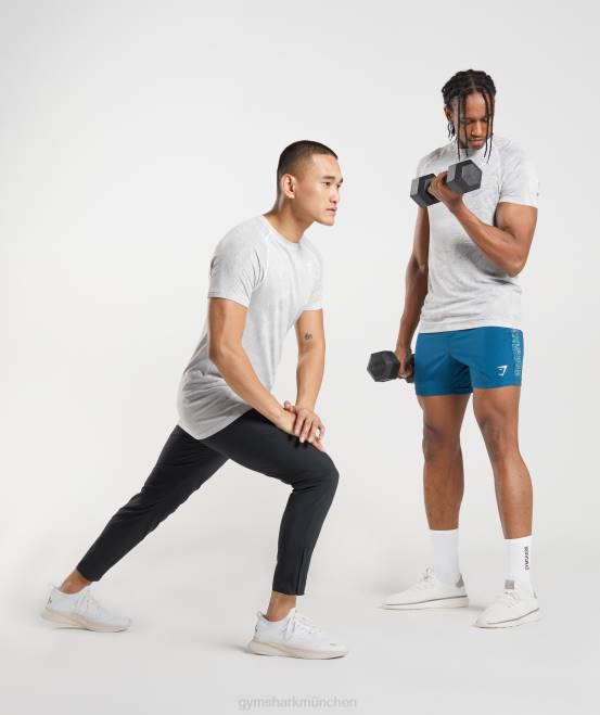 gebrochenes Weiß/Hellgrau Kleidung Gymshark Männer Geo-nahtloses T-Shirt 04P8618