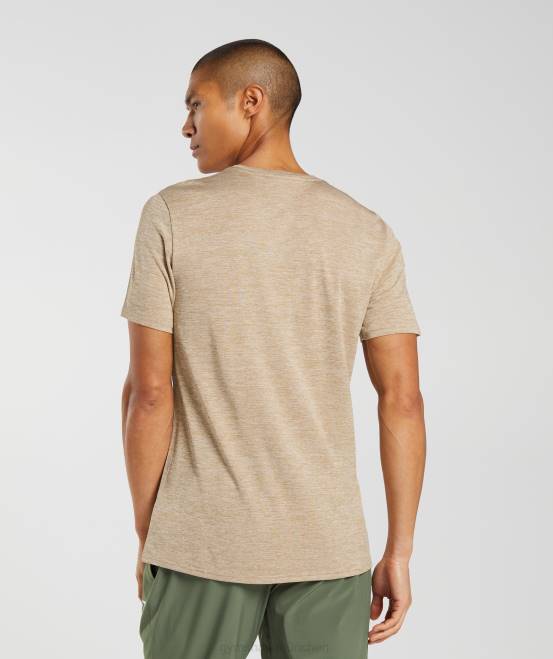 geröstetes Braun/Kamelbraun meliert (ausverkauft) Kleidung Gymshark Männer Ankunft meliertes T-Shirt 04P8782
