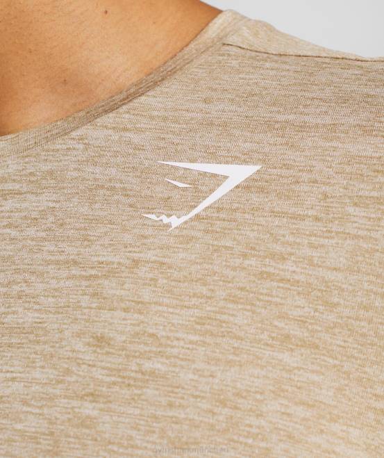 geröstetes Braun/Kamelbraun meliert (ausverkauft) Kleidung Gymshark Männer Ankunft meliertes T-Shirt 04P8782