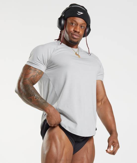 hellgrau Kleidung Gymshark Männer auffälliges T-Shirt 04P8762