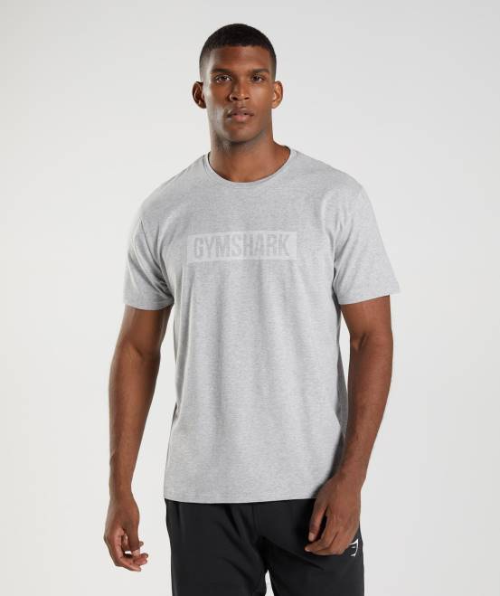 hellgrau meliert Kleidung Gymshark Männer Block-T-Shirt 04P8714