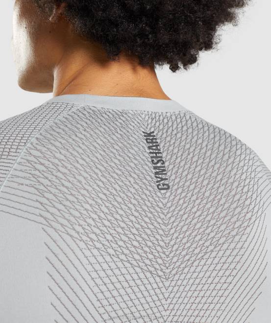 hellgrau/onyxgrau Kleidung Gymshark Männer Apex nahtloses Langarm-T-Shirt 04P8720