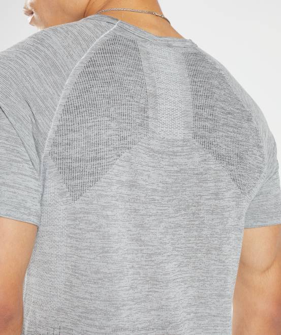 hellgrau/schwarz meliert Kleidung Gymshark Männer Retake nahtloses T-Shirt 04P8634