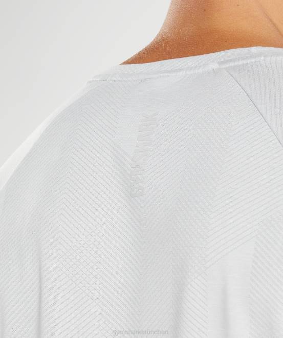 hellgrau/weiß Kleidung Gymshark Männer Apex-Langarm-T-Shirt 04P8613