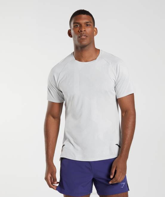 hellgrau/weiß Kleidung Gymshark Männer Apex-T-Shirt 04P8592