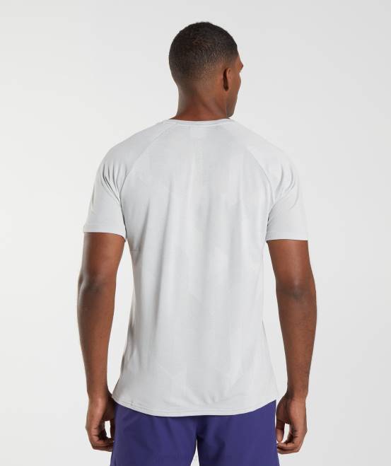 hellgrau/weiß Kleidung Gymshark Männer Apex-T-Shirt 04P8592