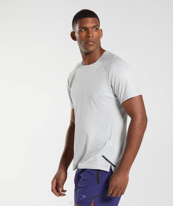 hellgrau/weiß Kleidung Gymshark Männer Apex-T-Shirt 04P8592
