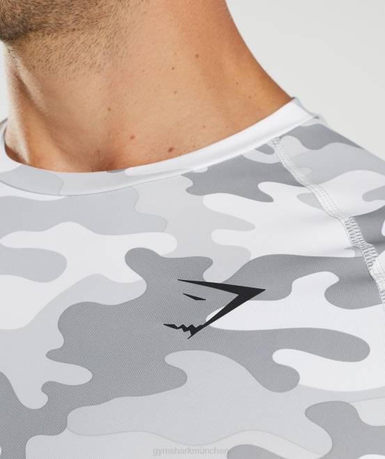hellgrauer Druck Kleidung Gymshark Männer Element Baselayer-Langarmoberteil 04P8624