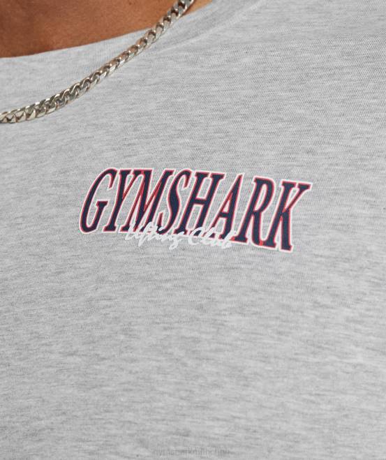 hellgrauer Kernmergel Kleidung Gymshark Männer Retrowave-Crop-T-Shirt 04P8588