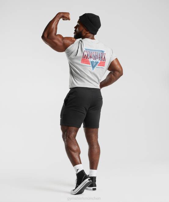 hellgrauer Kernmergel Kleidung Gymshark Männer Retrowave übergroßes T-Shirt 04P8587