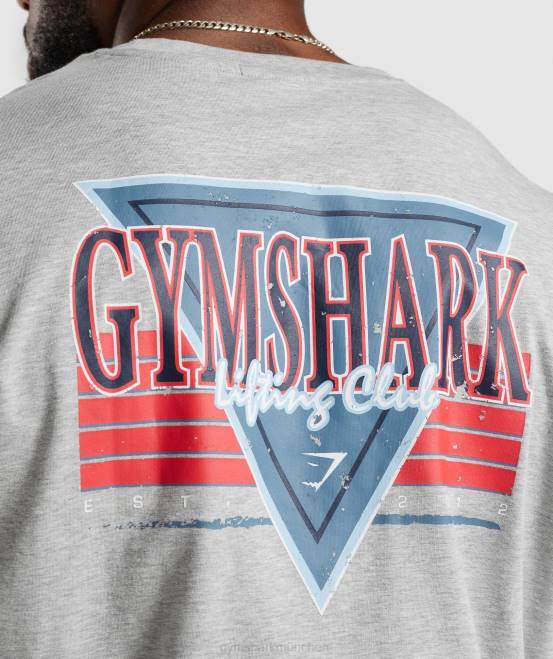 hellgrauer Kernmergel Kleidung Gymshark Männer Retrowave übergroßes T-Shirt 04P8587