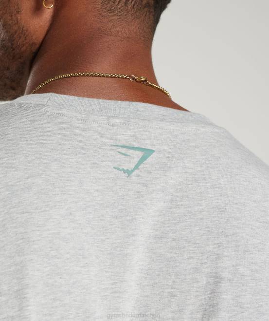 hellgrauer Kernmergel (ausverkauft) Kleidung Gymshark Männer Übergroßes College-T-Shirt 04P8776