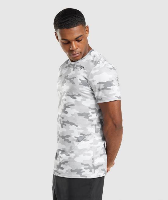 hellgraues Tarnmuster Kleidung Gymshark Männer Ankunfts-T-Shirt 04P8691
