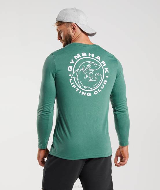hoya grün Kleidung Gymshark Männer Legacy-Langarm-T-Shirt 04P8643