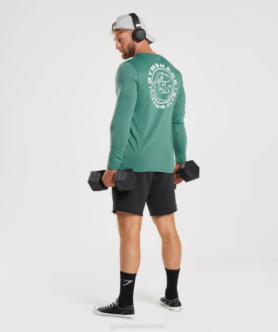 hoya grün Kleidung Gymshark Männer Legacy-Langarm-T-Shirt 04P8643