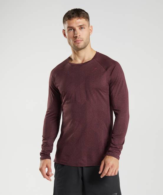 kirschbraun Kleidung Gymshark Männer Apex-Langarm-T-Shirt 04P8687