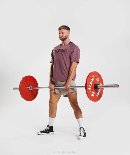 kirschbraun Kleidung Gymshark Männer Oberteil aus kraftgewaschenem Stoff 04P8617
