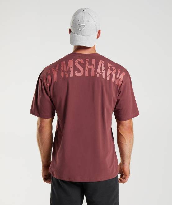kirschbraun Kleidung Gymshark Männer Power-T-Shirt 04P8688