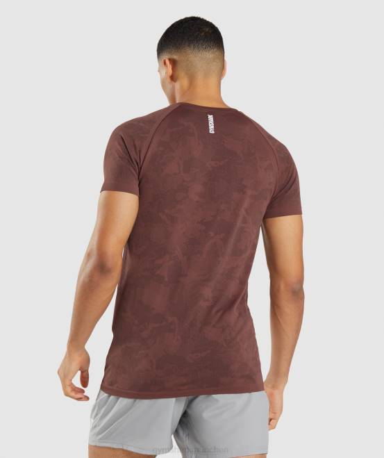 kirschbraun/schwarz Kleidung Gymshark Männer Geo-nahtloses T-Shirt 04P8674