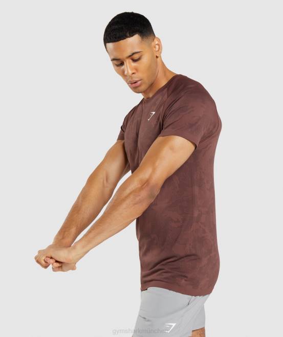 kirschbraun/schwarz Kleidung Gymshark Männer Geo-nahtloses T-Shirt 04P8674