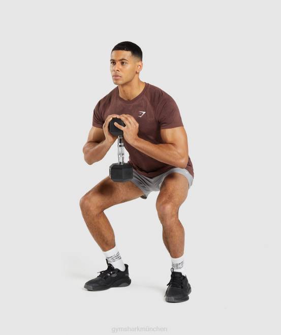 kirschbraun/schwarz Kleidung Gymshark Männer Geo-nahtloses T-Shirt 04P8674
