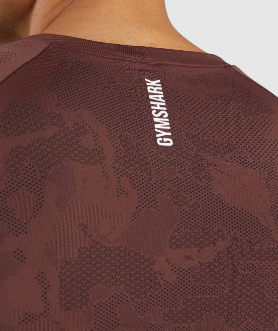 kirschbraun/schwarz Kleidung Gymshark Männer Geo-nahtloses T-Shirt 04P8674