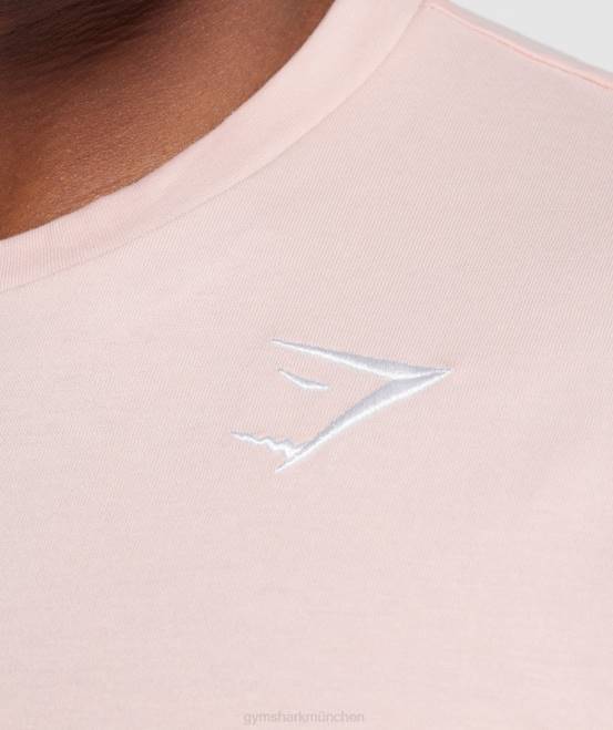 nebliges Rosa Kleidung Gymshark Männer T-Shirt mit Wappen 04P8680
