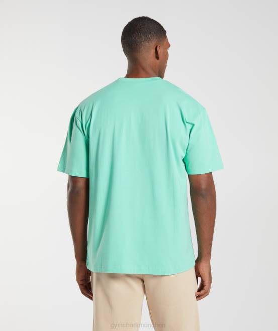 oxidiertes Grün Kleidung Gymshark Männer unverzichtbares übergroßes T-Shirt 04P8595