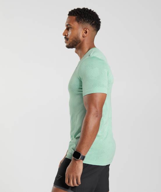 pastellgrün/weidengrün Kleidung Gymshark Männer Nahtloses Sport-T-Shirt 04P8715