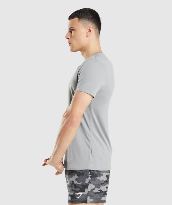 rauchgrau Kleidung Gymshark Männer T-Shirt mit Ankunftsgrafik 04P8665