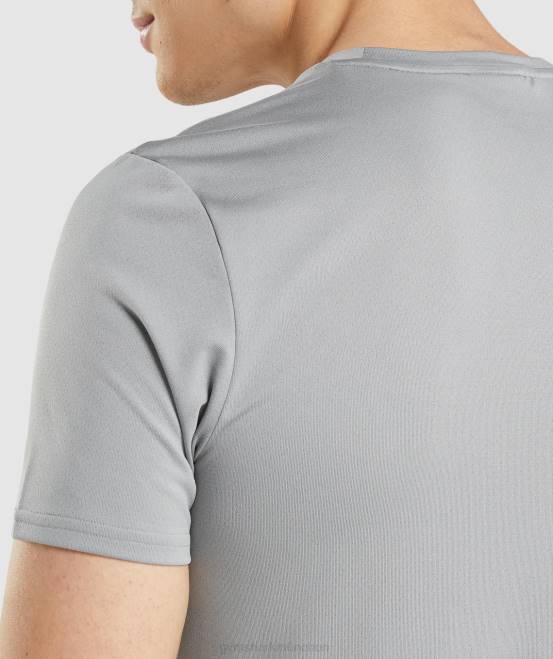 rauchgrau Kleidung Gymshark Männer T-Shirt mit Ankunftsgrafik 04P8665