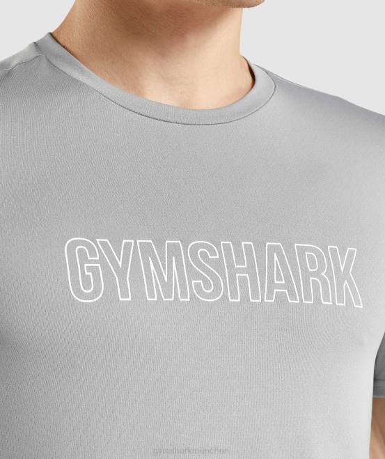 rauchgrau Kleidung Gymshark Männer T-Shirt mit Ankunftsgrafik 04P8665