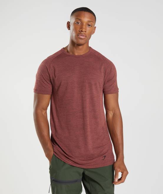 rosabraun/schwarz meliert Kleidung Gymshark Männer Retake nahtloses T-Shirt 04P8673
