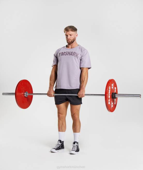 schattiertes Flieder Kleidung Gymshark Männer Oberteil aus kraftgewaschenem Stoff 04P8723