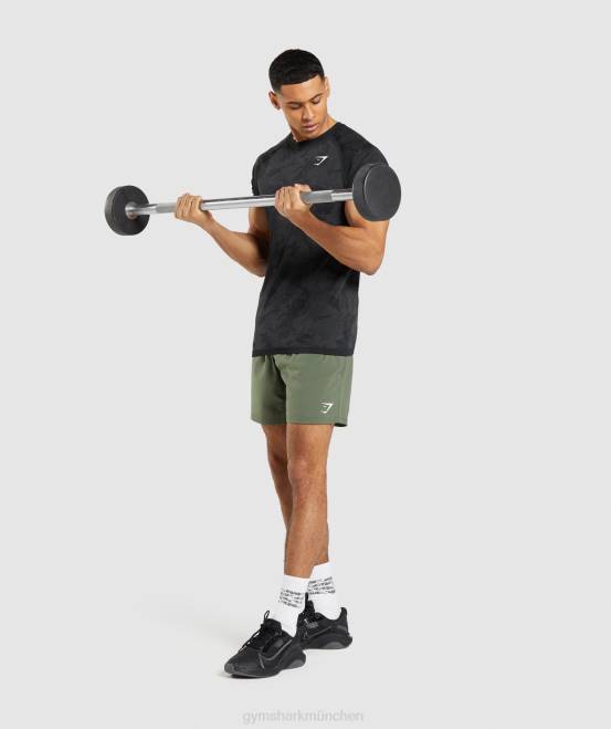 schwarz/anthrazit Kleidung Gymshark Männer Geo-nahtloses T-Shirt 04P8635