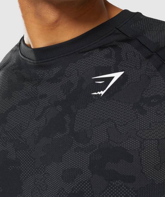 schwarz/anthrazit Kleidung Gymshark Männer Geo-nahtloses T-Shirt 04P8635