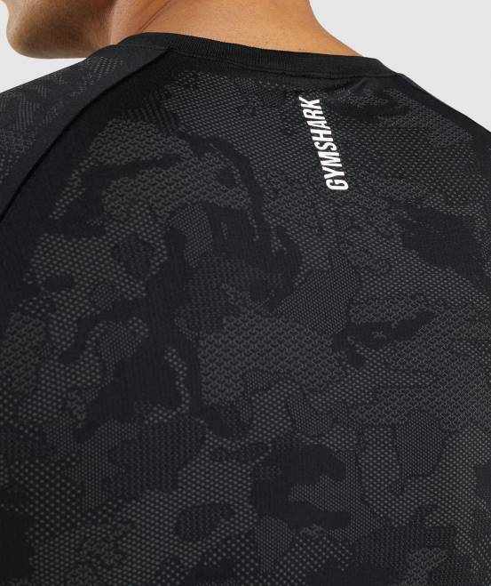 schwarz/anthrazit Kleidung Gymshark Männer Geo-nahtloses T-Shirt 04P8635