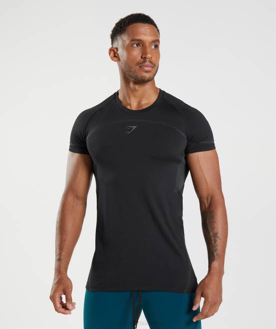 schwarz (ausverkauft) Kleidung Gymshark Männer 315 nahtloses T-Shirt 04P8778