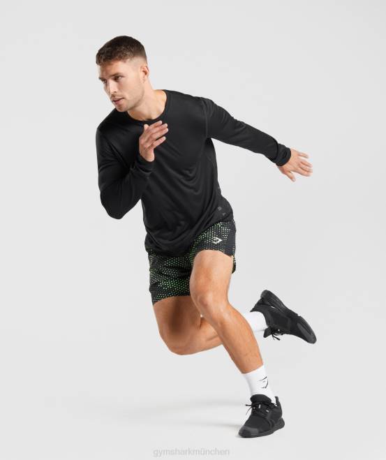 schwarz/schwarz meliert Kleidung Gymshark Männer Sport-Langarm-T-Shirt 04P8584