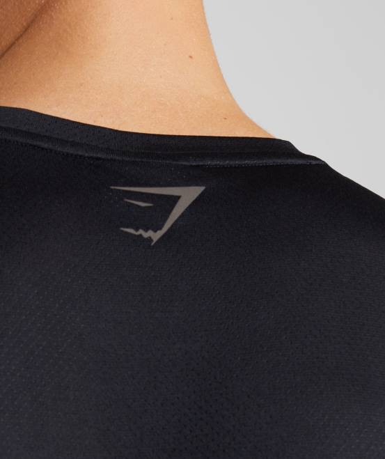 schwarz/schwarz meliert Kleidung Gymshark Männer Sport-Langarm-T-Shirt 04P8584