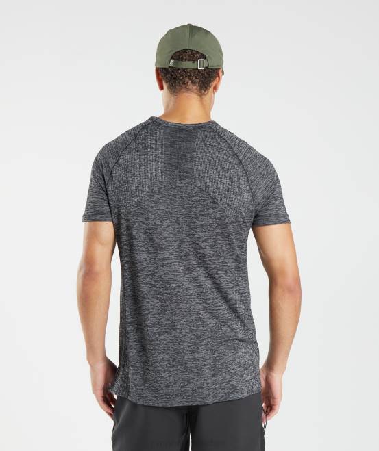 schwarz/weiß meliert Kleidung Gymshark Männer Retake nahtloses T-Shirt 04P8636