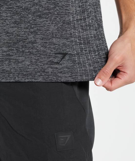 schwarz/weiß meliert Kleidung Gymshark Männer Retake nahtloses T-Shirt 04P8636