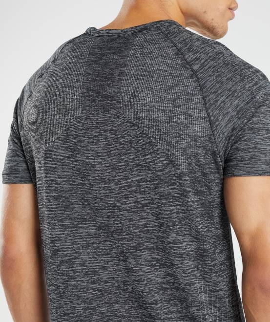 schwarz/weiß meliert Kleidung Gymshark Männer Retake nahtloses T-Shirt 04P8636
