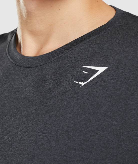 schwarzer Mergel Kleidung Gymshark Männer Ankunft nahtloses Langarm-T-Shirt 04P8752