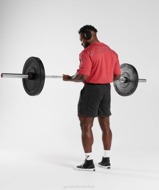 sonnengetrocknetes Rot Kleidung Gymshark Männer Power-T-Shirt 04P8602