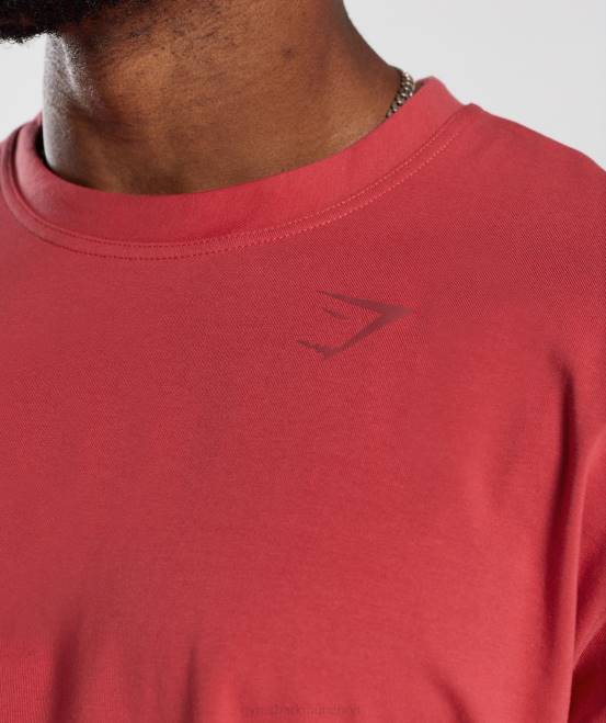 sonnengetrocknetes Rot Kleidung Gymshark Männer Power-T-Shirt 04P8602